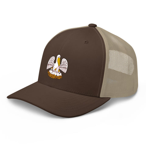 Louisiana State Pelican Trucker Hat - NOLA REPUBLIC T-SHIRT CO.