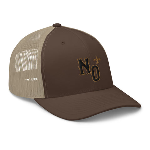 N.O. Black & Gold Trucker Hat - NOLA REPUBLIC T-SHIRT CO.