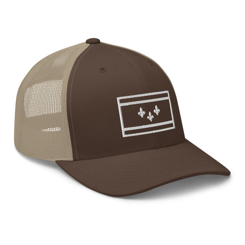 New Orleans Flag Stencil Trucker Hat - NOLA REPUBLIC T-SHIRT CO.