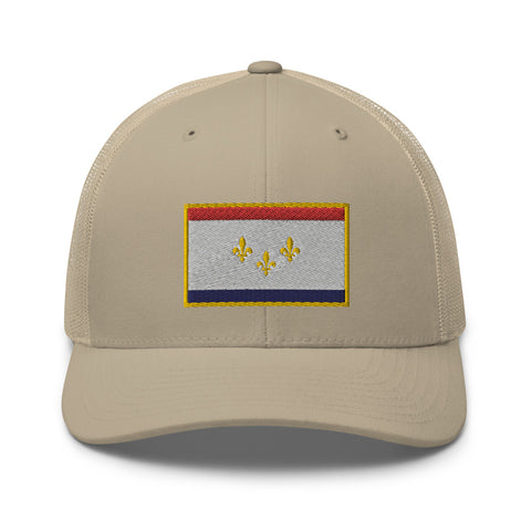 New Orleans Flag Trucker Hat - NOLA REPUBLIC T-SHIRT CO.