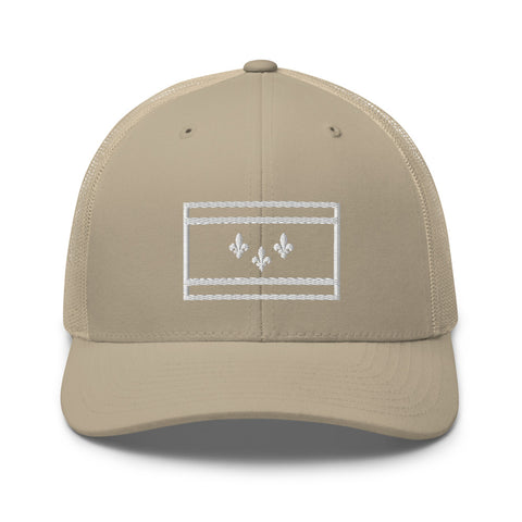 New Orleans Flag Stencil Trucker Hat - NOLA REPUBLIC T-SHIRT CO.