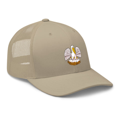 Louisiana State Pelican Trucker Hat - NOLA REPUBLIC T-SHIRT CO.