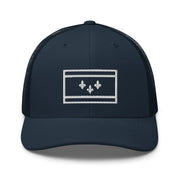 New Orleans Flag Stencil Trucker Hat - NOLA REPUBLIC T-SHIRT CO.