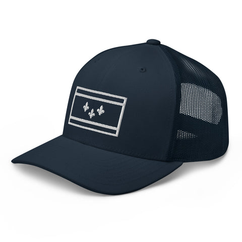 New Orleans Flag Stencil Trucker Hat - NOLA REPUBLIC T-SHIRT CO.