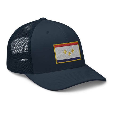 New Orleans Flag Trucker Hat - NOLA REPUBLIC T-SHIRT CO.