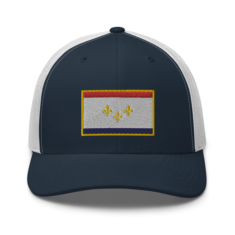 New Orleans Flag Trucker Hat - NOLA REPUBLIC T-SHIRT CO.