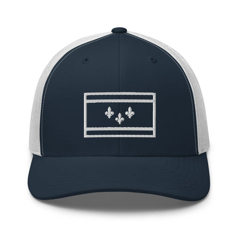 New Orleans Flag Stencil Trucker Hat - NOLA REPUBLIC T-SHIRT CO.