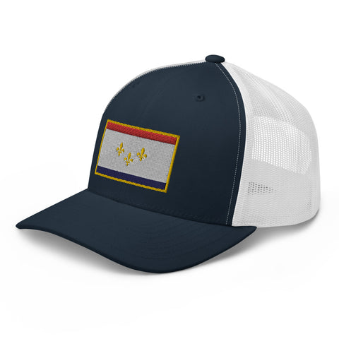 New Orleans Flag Trucker Hat - NOLA REPUBLIC T-SHIRT CO.