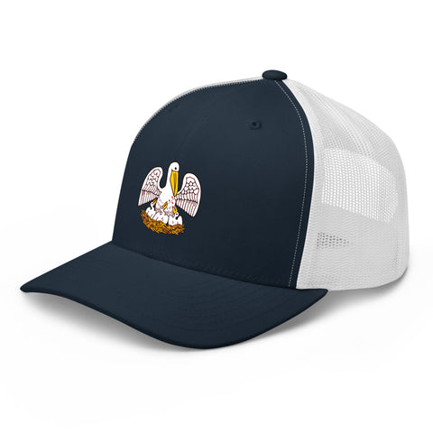 Louisiana State Pelican Trucker Hat - NOLA REPUBLIC T-SHIRT CO.