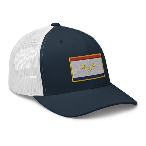 New Orleans Flag Trucker Hat - NOLA REPUBLIC T-SHIRT CO.