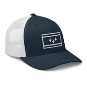 New Orleans Flag Stencil Trucker Hat - NOLA REPUBLIC T-SHIRT CO.