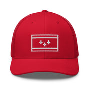 New Orleans Flag Stencil Trucker Hat - NOLA REPUBLIC T-SHIRT CO.