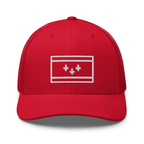 New Orleans Flag Stencil Trucker Hat - NOLA REPUBLIC T-SHIRT CO.