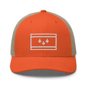 New Orleans Flag Stencil Trucker Hat - NOLA REPUBLIC T-SHIRT CO.