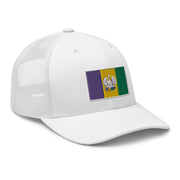 King Cake State of Mind Mardi Gras Flag Trucker Hat, Nola Republic T-Shirt Co.