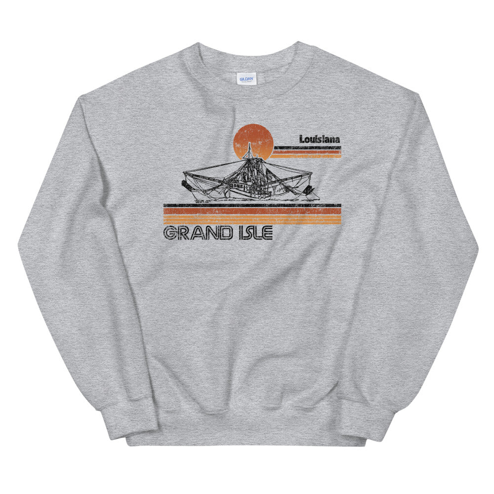 Grand Isle Shrimper Unisex Sweatshirt - NOLA REPUBLIC T-SHIRT CO.