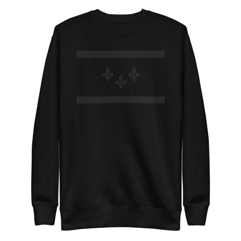 NOLA Flag Matte Black Unisex Fleece Sweatshirt - NOLA REPUBLIC T-SHIRT CO.