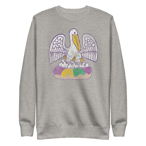 King Cake State of Mind Unisex Fleece Sweatshirt - NOLA T-shirt, New Orleans T-shirt