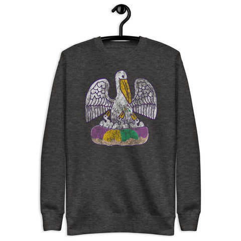 King Cake State of Mind Unisex Fleece Sweatshirt - NOLA T-shirt, New Orleans T-shirt