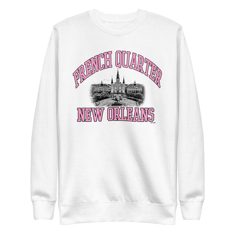 French Quarter New Orleans Unisex Fleece Tourist Sweatshirt - NOLA T-shirt, New Orleans T-shirt