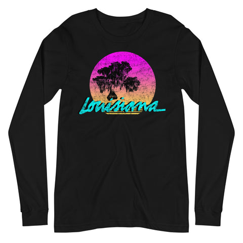 Retro Louisiana Bayou Unisex Long Sleeve - NOLA REPUBLIC T-SHIRT CO.