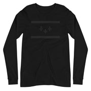 NOLA Flag Matte Black Unisex Long Sleeve T-Shirt - NOLA REPUBLIC T-SHIRT CO.