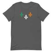 St. Patrick's Day New Orleans Three Fleurs Unisex T-Shirt, Nola Republic T-Shirt Co.