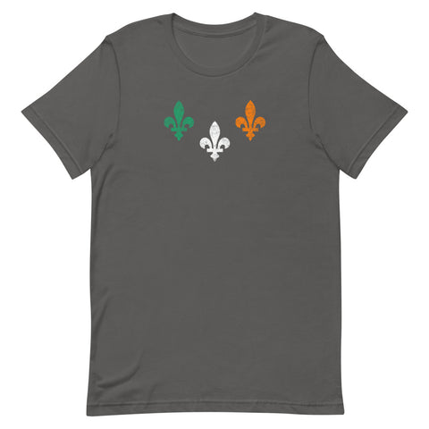 St. Patrick's Day New Orleans Three Fleurs Unisex T-Shirt, Nola Republic T-Shirt Co.