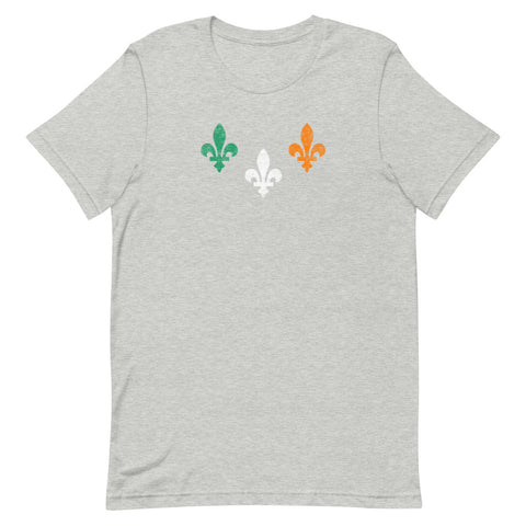 St. Patrick's Day New Orleans Three Fleurs Unisex T-Shirt, Nola Republic T-Shirt Co.