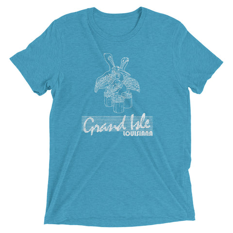 Retro Grand Isle Pelican Unisex Tri-blend T-Shirt