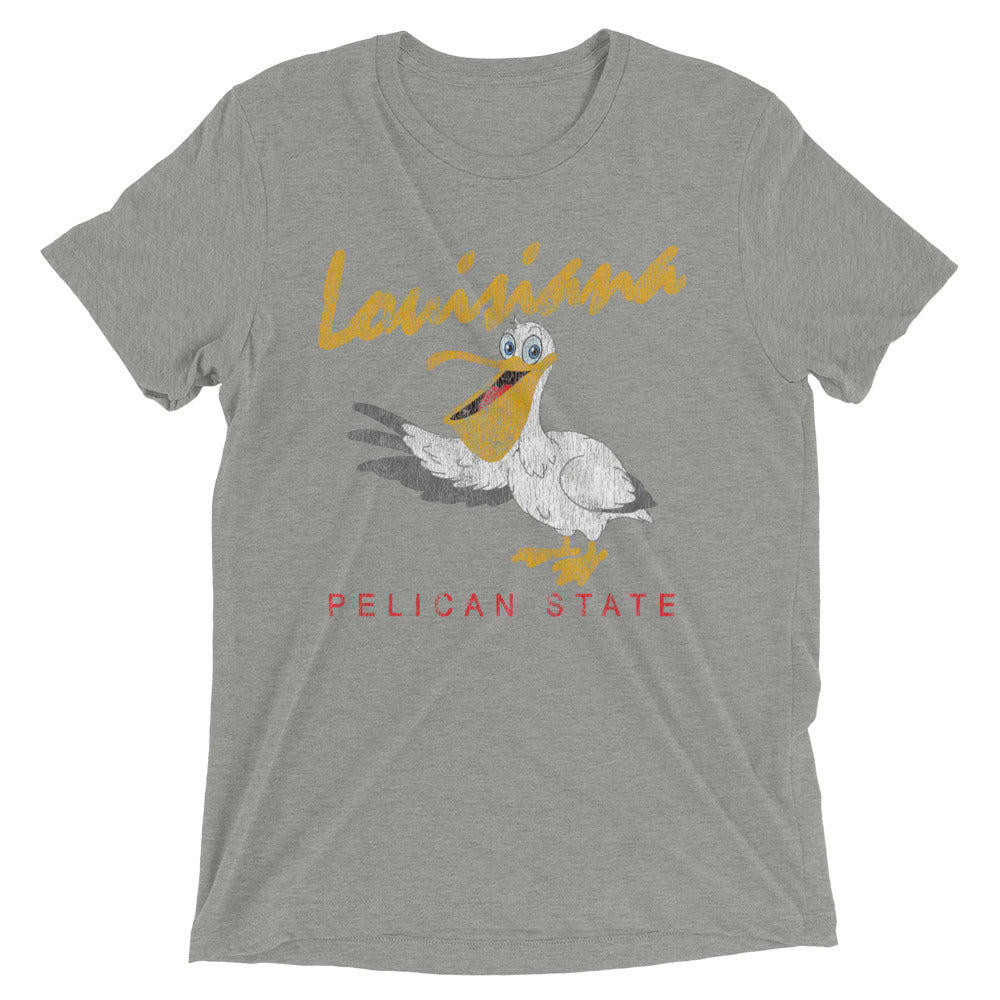 Vintage Louisiana Pelican State Tri-blend Unisex T-Shirt - NOLA REPUBLIC T-SHIRT CO.