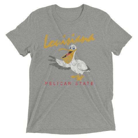 Vintage Louisiana Pelican State Tri-blend Unisex T-Shirt - NOLA REPUBLIC T-SHIRT CO.