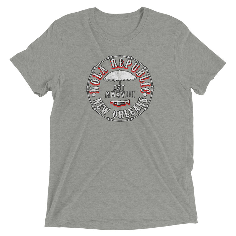NOLA REPUBLIC Brass Band Est. 2018 Unisex Tri-blend T-Shirt - NOLA REPUBLIC T-SHIRT CO.