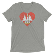 PELICAN STATE HEART Unisex Tri-blend T-Shirt - NOLA REPUBLIC T-SHIRT CO.