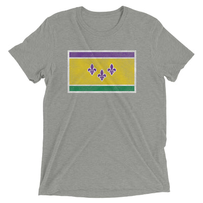 Vintage NOLA Mardi Gras Flag Unisex Tri-blend T-Shirt - NOLA REPUBLIC T-SHIRT CO.