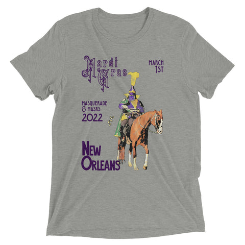 Mardi Gras 2022 Masquerade & Masks Unisex Tri-blend T-Shirt - NOLA REPUBLIC T-SHIRT CO.