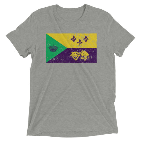 Mardi Gras Acadian Flag Tri-blend Unisex T-Shirt