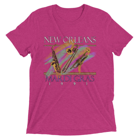 Retro New Orleans Mardi Gras 1991 Unisex Tri-blend T-Shirt