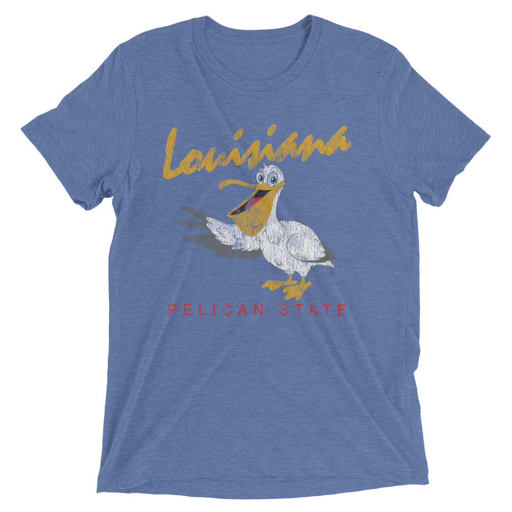 Vintage Louisiana Pelican State Tri-blend Unisex T-Shirt - NOLA REPUBLIC T-SHIRT CO.
