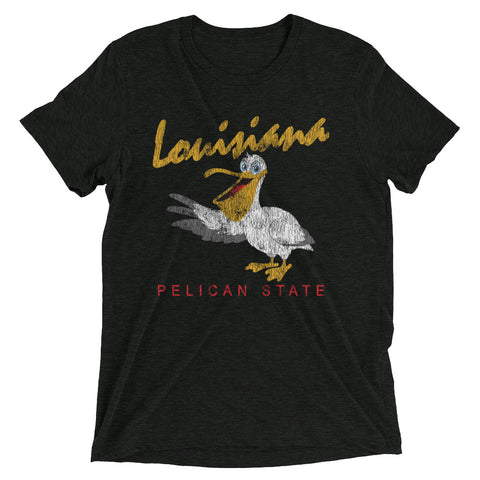 Vintage Louisiana Pelican State Tri-blend Unisex T-Shirt - NOLA REPUBLIC T-SHIRT CO.