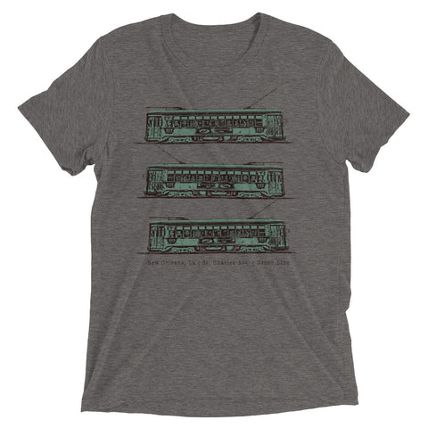 St. Charles Streetcar Green Line Unisex Tri-blend T-Shirt - NOLA REPUBLIC T-SHIRT CO.