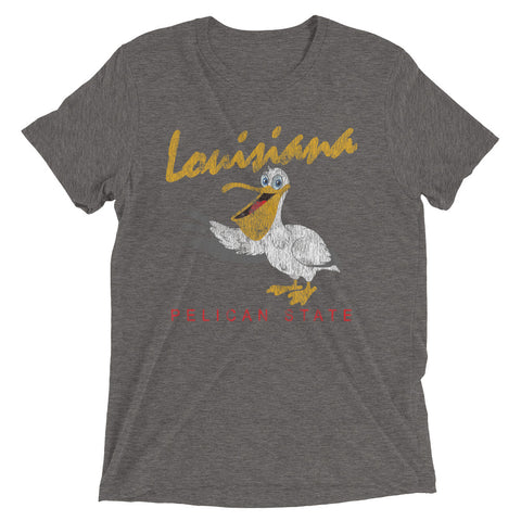 Vintage Louisiana Pelican State Tri-blend Unisex T-Shirt - NOLA REPUBLIC T-SHIRT CO.