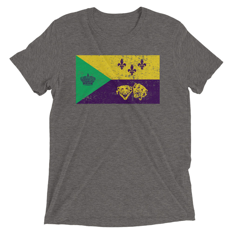 Mardi Gras Acadian Flag Tri-blend Unisex T-Shirt - NOLA REPUBLIC T-SHIRT CO.