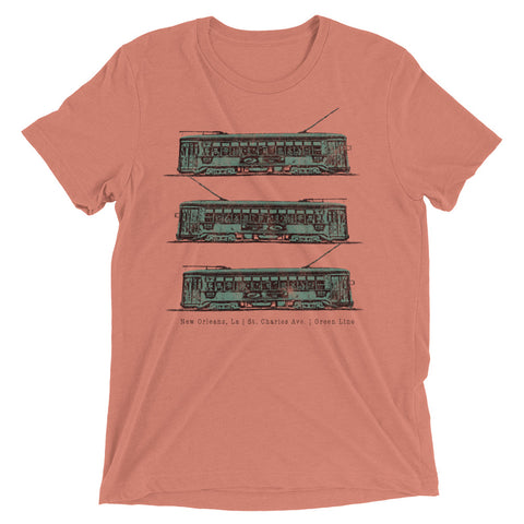 St. Charles Streetcar Green Line Unisex Tri-blend T-Shirt - NOLA REPUBLIC T-SHIRT CO.