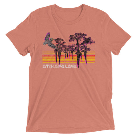 Retro Atchafalaya Unisex Tri-blench T-Shirt - NOLA REPUBLIC T-SHIRT CO.