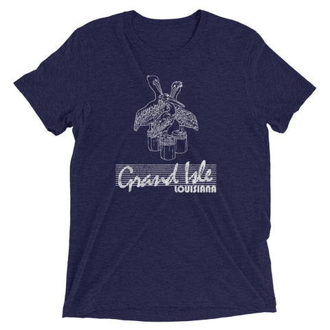 Retro Grand Isle Pelican Unisex Tri-blend T-Shirt