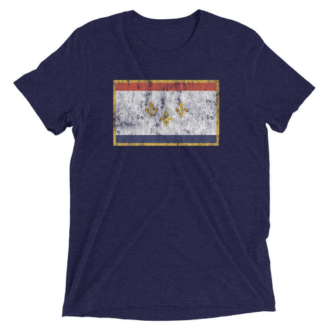 NOLA Flag Retro Scrubbed Unisex Tri-blend T-Shirt - NOLA REPUBLIC T-SHIRT CO.