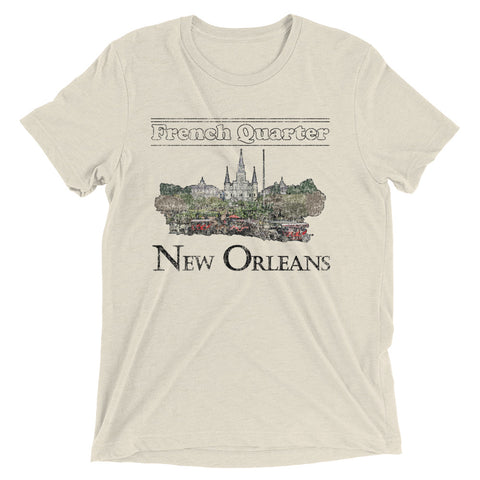 Retro French Quarter Unisex Tri-blend T-Shirt | Nola Republic T-Shirt Co.