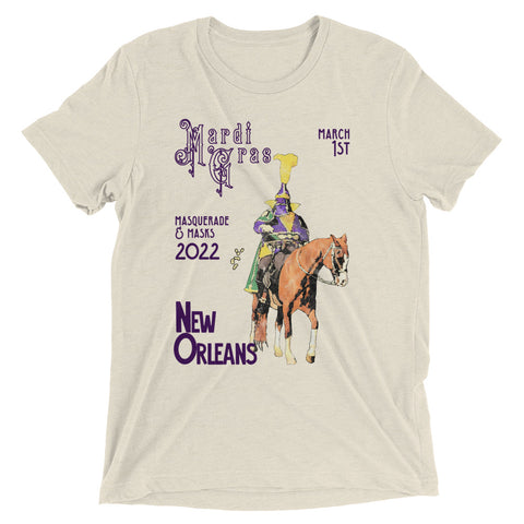 Mardi Gras 2022 Masquerade & Masks Unisex Tri-blend T-Shirt - NOLA REPUBLIC T-SHIRT CO.