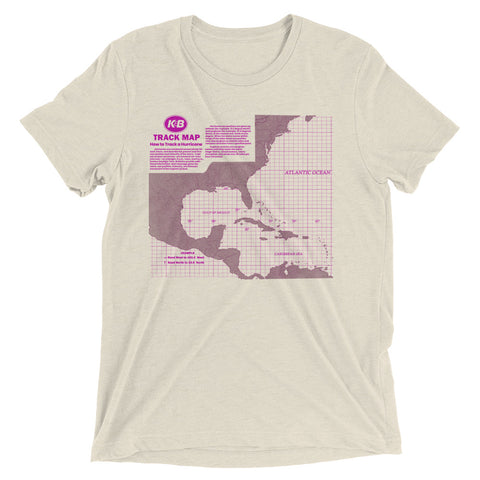 Retro K&B Hurricane Tracker Map Tri-blend T-Shirt - NOLA REPUBLIC T-SHIRT CO.